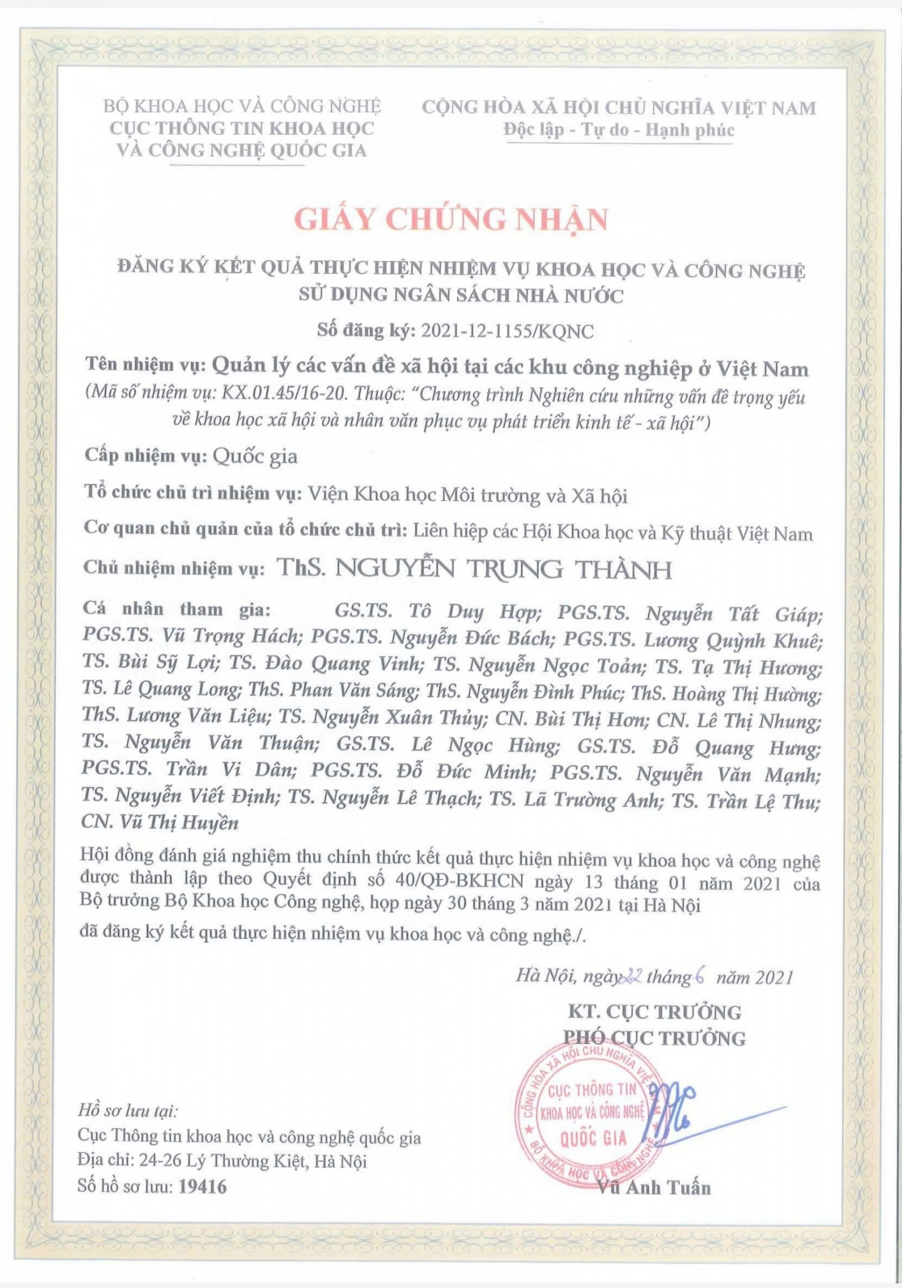 Kết quả thực hiện đề tài “Quản lý các vấn đề xã hội tại các khu công nghiệp ở Việt Nam”, Mã số KX.01.45/16-20 6 z6249732132757 121ffec65aeb5455c0c53f9b4129e93a